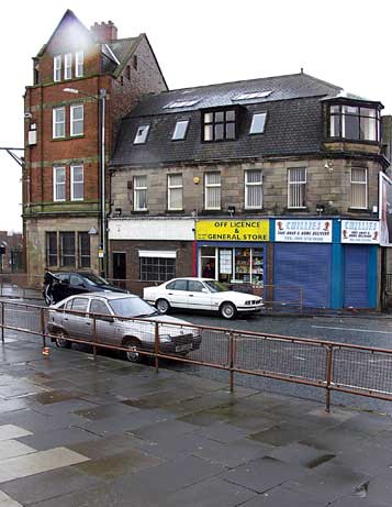 Bank and shops