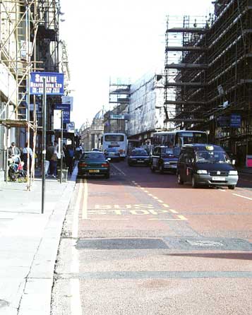 Scaffolding and traffic congestion