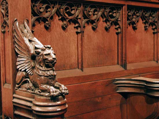 Lion on choir stall