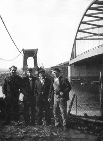 Cheerful construction workers, 1960s optimism in action